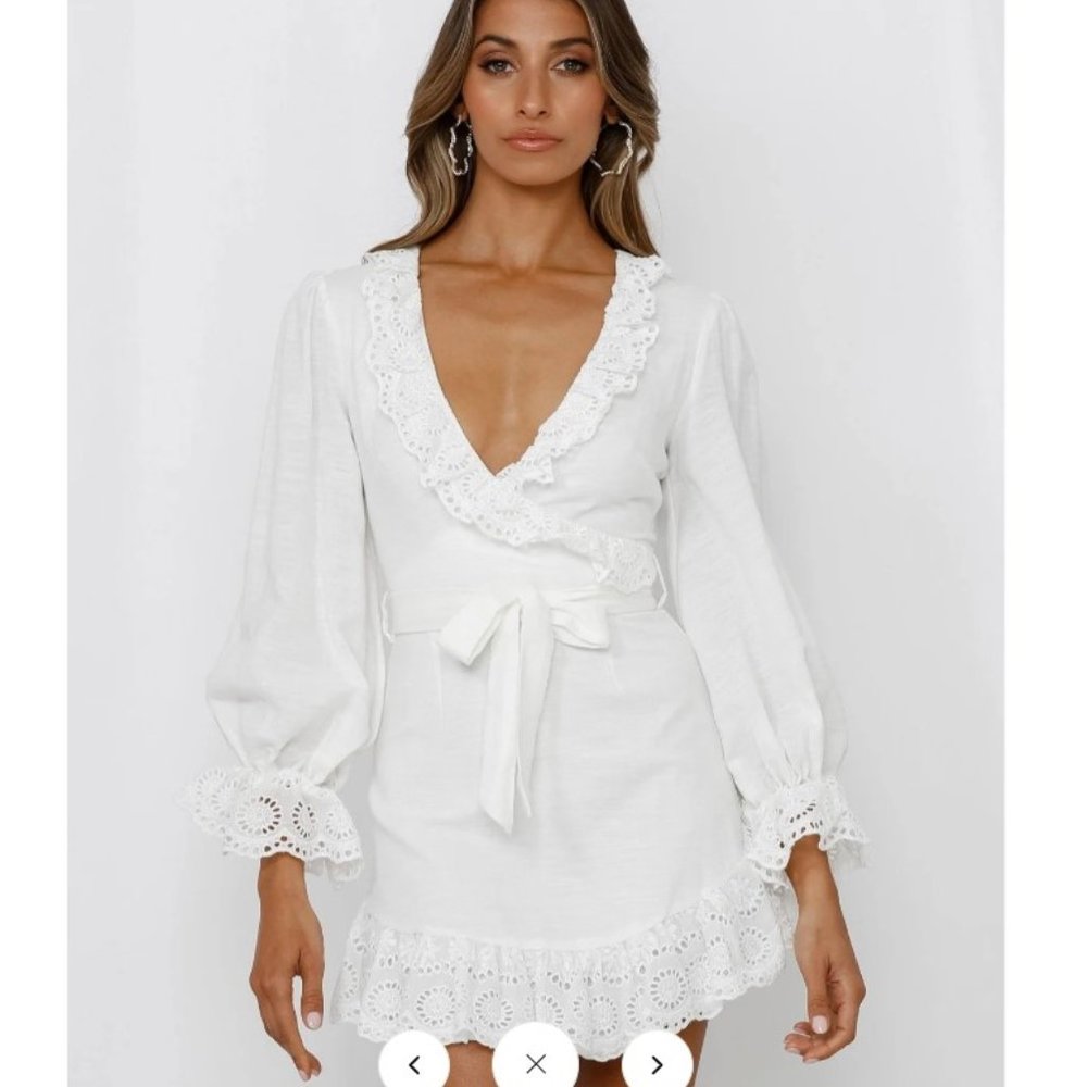 CHECK MY SOCIAL MEDIA DRESS WHITE, Size L, Never worn